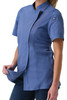 Close-up of zipper front closure on Women’s Springfield Chef Coat
