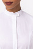 Women's  White Formel Banded Collar Shirt Banded Collar and Tab