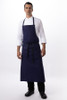 Front view of 100% cotton bib apron with waist ties and one pocket
