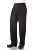 Baggy chef pants with zipper fly and drawstring waistband