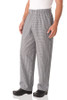 Checkered chef pants with functional design and roomy pockets