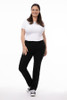 Women’s stretch chino pants with adjustable waistband and secure pockets