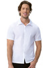 Durham Snap Work Shirt in White with short sleeves, snap front, and breathable mesh back