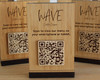 Engraved contactless menu sign with scannable QR code