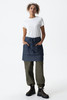 Utility Half Bistro Apron - Navy Natural color full-body view