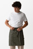 Utility Half Bistro Apron - Olive Natural color front view