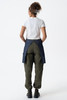 Utility Half Bistro Apron - Navy Natural color back view