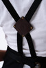 Embossed PU crossback stabilizer on Tactical Bib Apron straps for even weight distribution