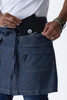 Detail of left hip top-entry pocket with concealed zipper on Craftsman Half Bistro Apron – durable cotton denim