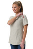 Left sleeve thermometer pocket with divide on Ladies Cardiff Chef Coat for secure kitchen storage