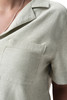Left chest pocket detail on Ladies Pismo Camp Shirt for relaxed coastal hospitality style