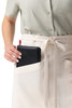 Side pocket placement on Huntington Half Bistro Apron designed to follow natural body movement