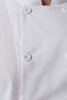 Double-breasted button front on Somerville professional chef jacket