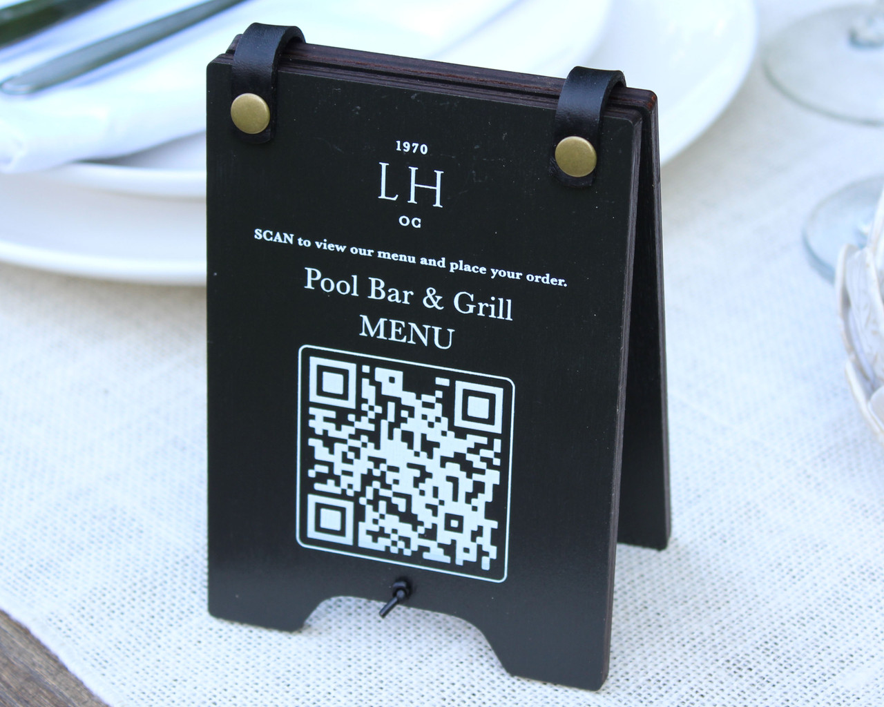 Tented Tabletop QR Scan Menu Sign