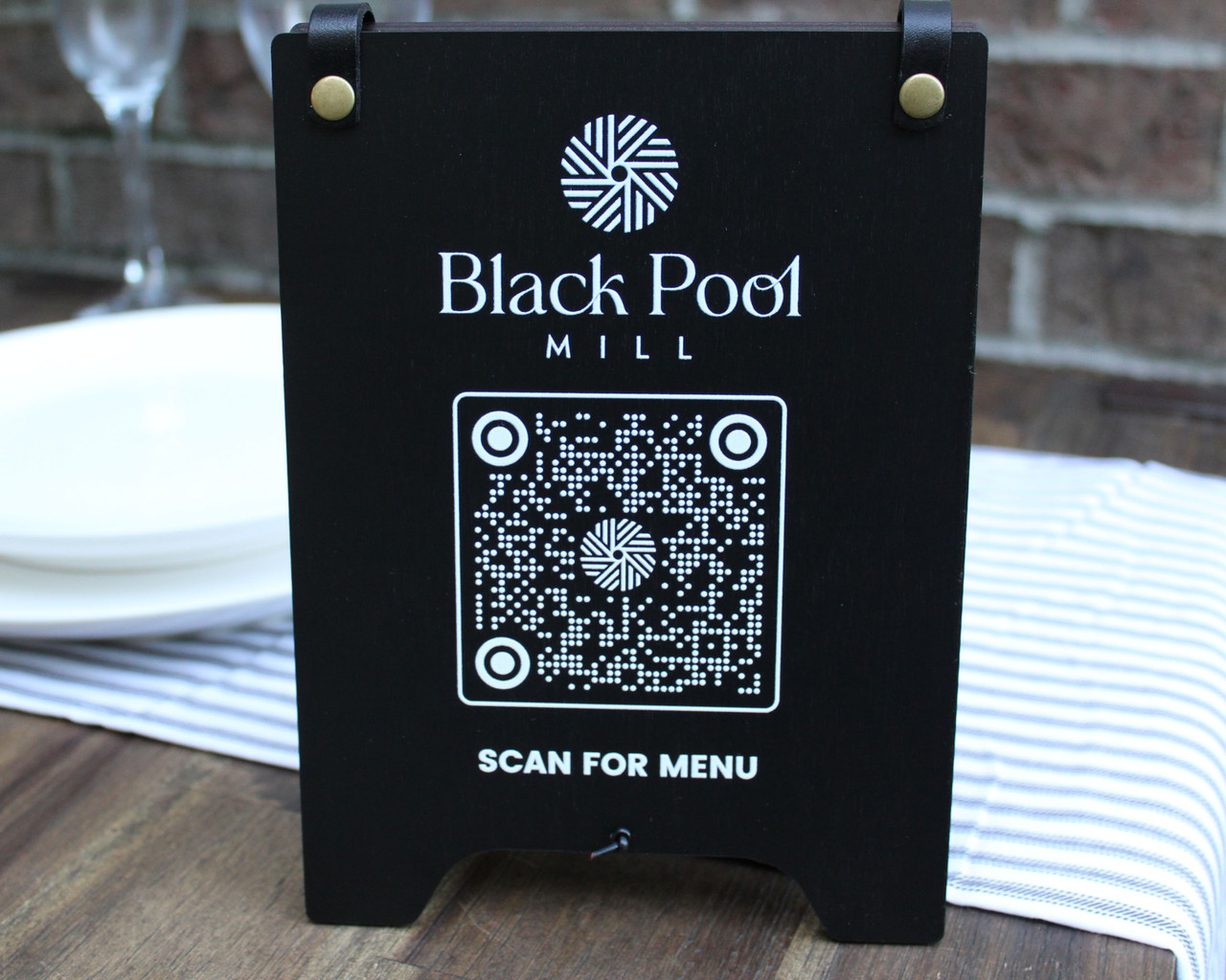 Tented Tabletop QR Scan Menu Sign