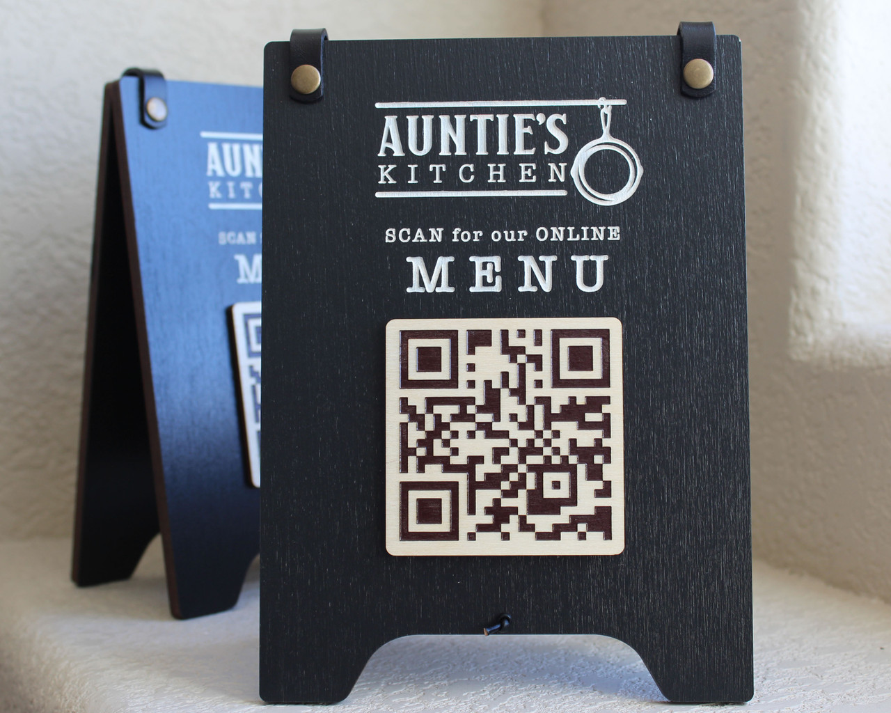 Tented Tabletop QR Scan Menu Sign
