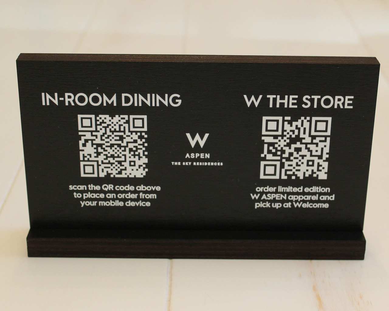 QR Scan Tabletop Menu Sign