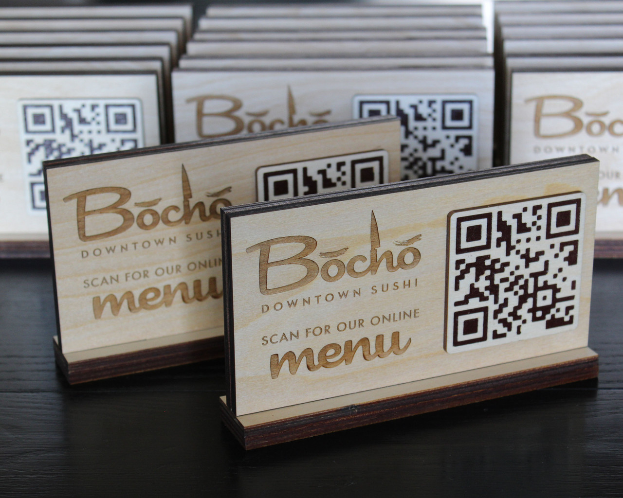 QR Scan Tabletop Menu Sign