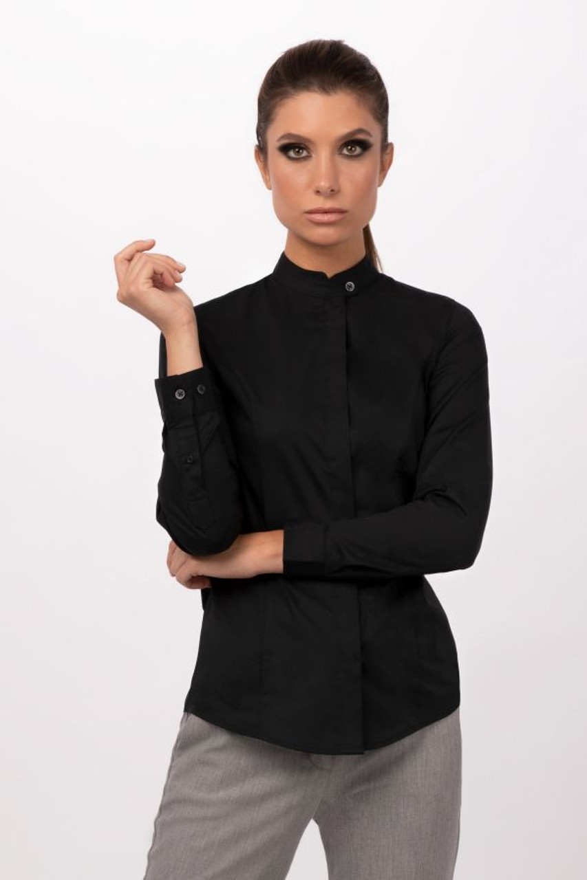 Womens Formel Banded Collar Shirt