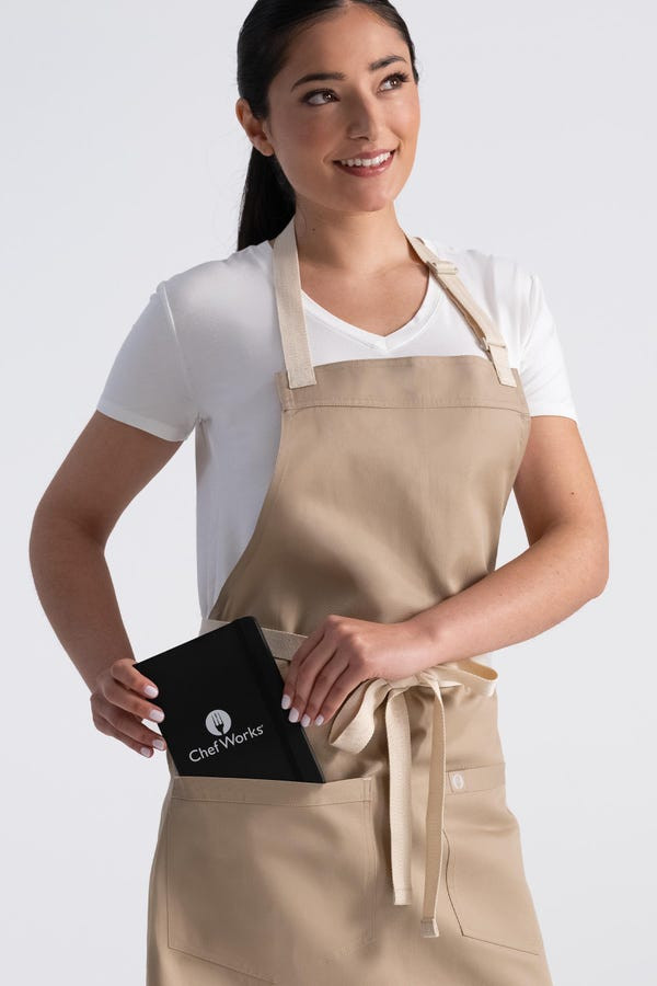 Ridgewood Bib Apron – Adjustable Neck, Double Pockets, Contrast