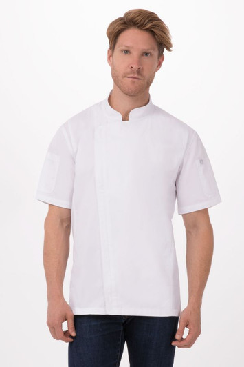 Rochester Chef Coat white short sleeve front view