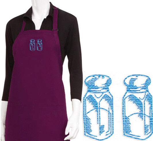 Salt and Pepper Embroidered Apron