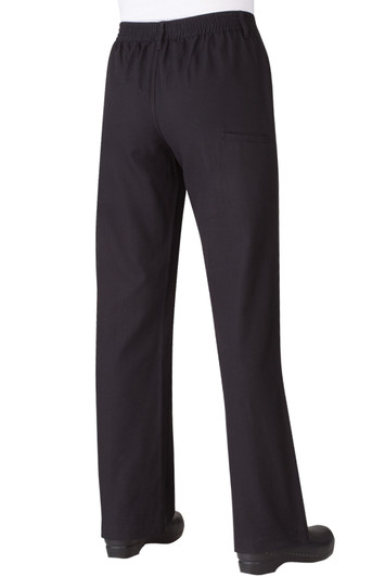 Streamlined chef pants for women with 31-inch inseam