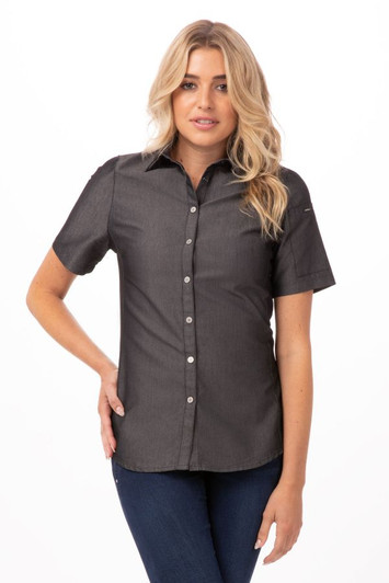 Women’s Detroit Short-Sleeve Denim Shirt front view
