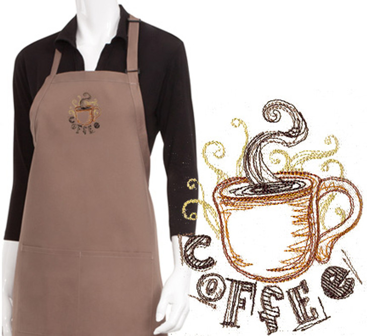 Designer Coffee Embroidered Apron