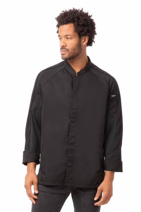 VALENCIA Lightweight Executive Chef Coat in Black