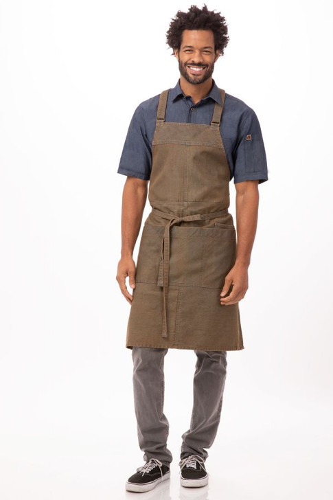 Uptown Cross-Back Bib Apron – Ergonomic Denim Apron