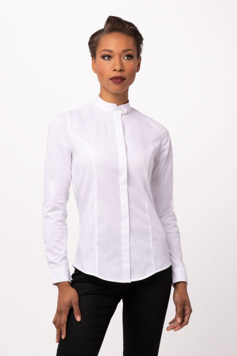 Womens Formel Banded Collar Shirt