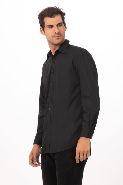 Men's Black Basic Dress Shirt