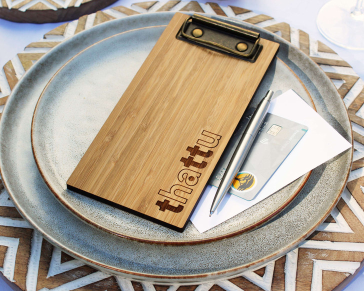 Bamboo Wooden Restaurant Check Presenter