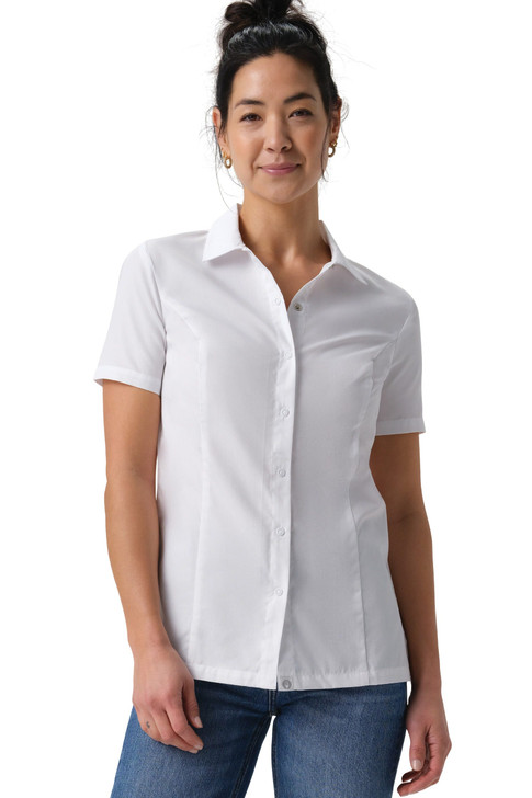 Women’s Durham Snap Work Shirt – Breathable Mesh-Back Hospitality Shirt