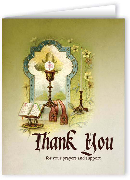Vintage Thank You For Your Prayers and Support Greeting Card