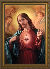 Sacred Heart of Jesus Surrounded by Angels Framed Art