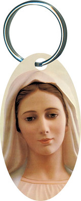 Our Lady of Medjugorje Oval Keychain