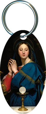 Madonna of the Host Oval Keychain