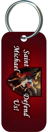 St. Michael the Archangel Red Rectangle Keychain