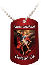 St. Michael the Archangel Red Dog Tag