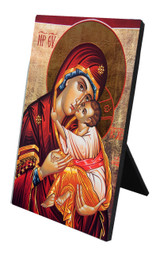 Madonna and Child Icon Vertical Desk Plaque