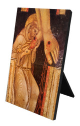 St. Francis Kissing the Feet of Christ Vertical Desk Plaque