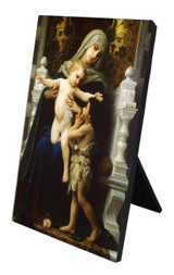 Virgin, Jesus, and St. John the Baptist (Adoring) Vertical Desk Plaque