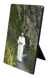 Pope Benedict in Mountains Vertical Desk Plaque