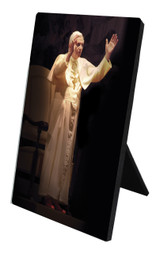 Pope Benedict Standing in Blessing Vertical Desk Plaque