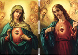 Sacred and Immaculate Hearts Diptych