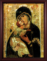 Our Lady of Vladimir - Cherry Framed Art