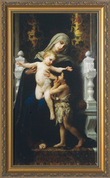 Virgin, Jesus, and St. John the Baptist (Adoring) Framed Art