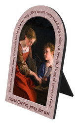 St. Cecilia Prayer Arched Desk Plaque